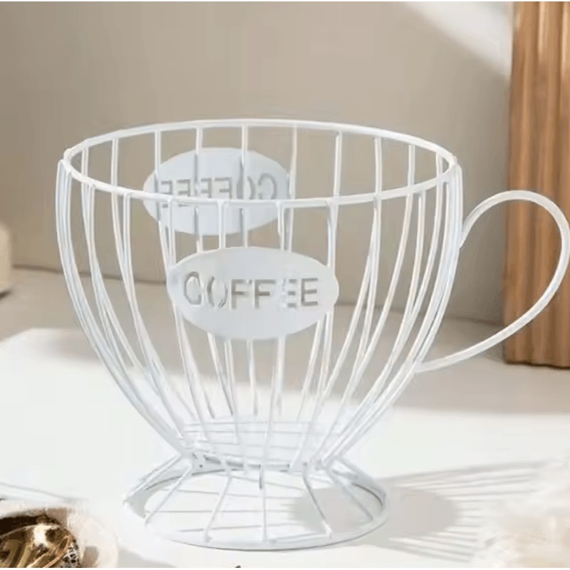 Sturdy Coffee Capsule Storage Basket Durable Iron Frame Organizer For Capsules Snacks 5