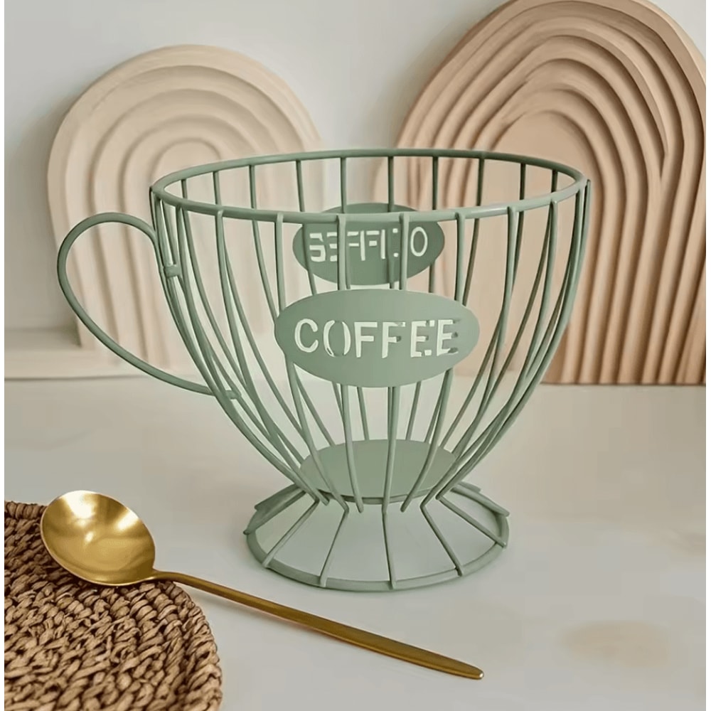 Sturdy Coffee Capsule Storage Basket Durable Iron Frame Organizer For Capsules Snacks 6