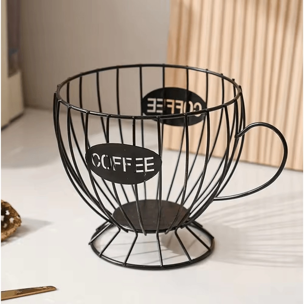 Sturdy Coffee Capsule Storage Basket Durable Iron Frame Organizer For Capsules Snacks 7