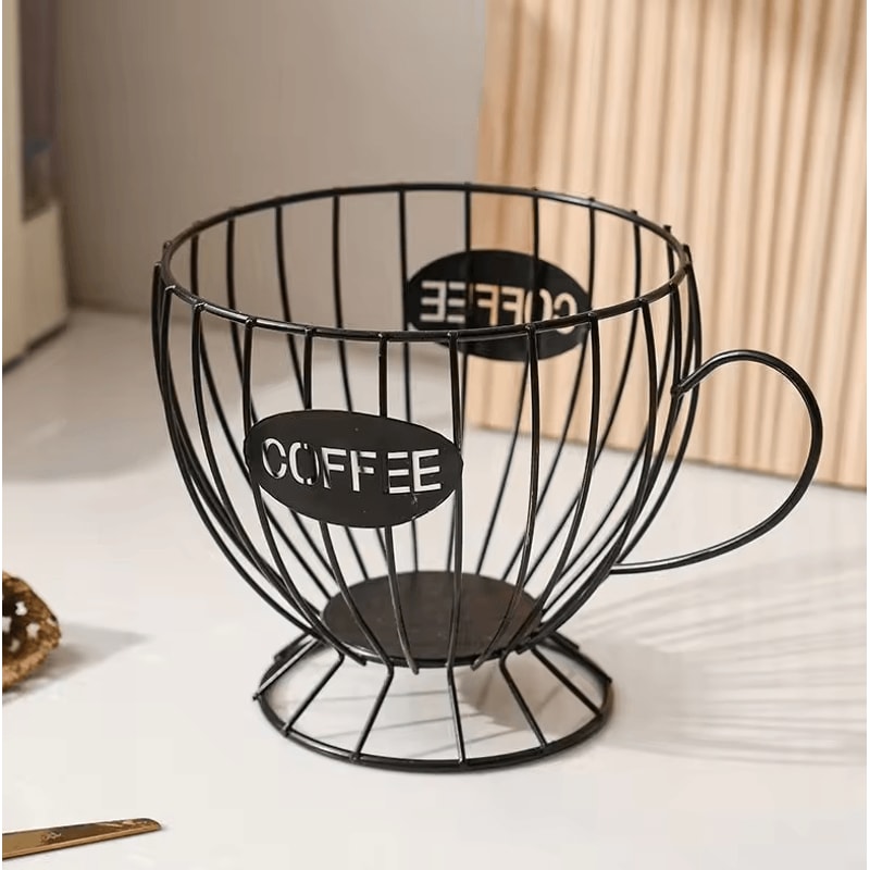 Sturdy Coffee Capsule Storage Basket Durable Iron Frame Organizer For Capsules Snacks 7