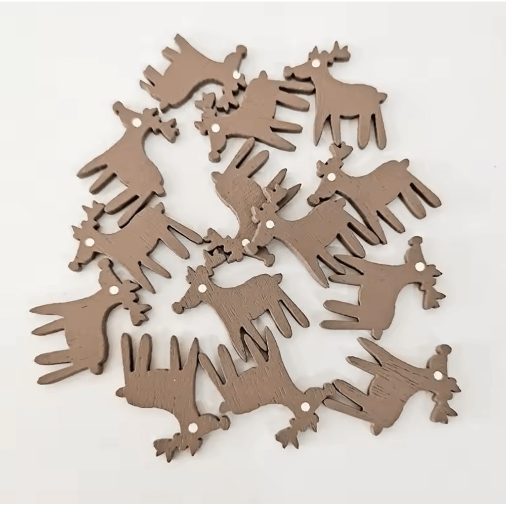 Christmas Wooden Buttons Decorative Wooden Craft Shapes For DIY Projects 6