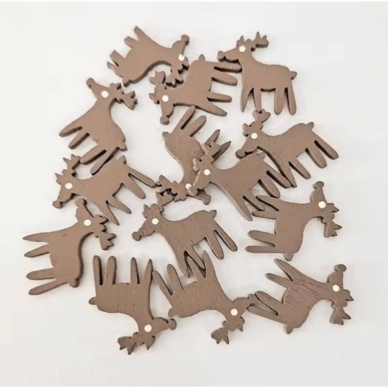 Christmas Wooden Buttons Decorative Wooden Craft Shapes For DIY Projects 6