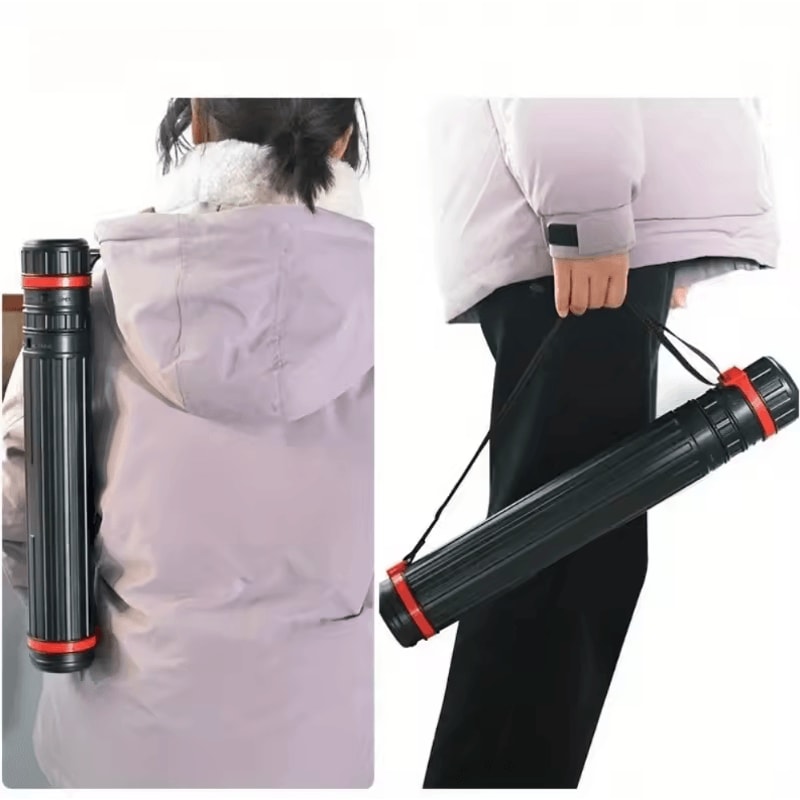 Portable Drawing Tube Adjustable Expandable Art Storage With Shoulder Strap 3