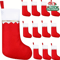 12Piece Festive Red Christmas Stockings Set Santa Claus Reindeer Design 5