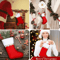 12Piece Festive Red Christmas Stockings Set Santa Claus Reindeer Design 3