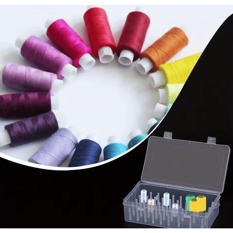 42Spool Portable Sewing Thread Organizer Box With Needle Storage 1