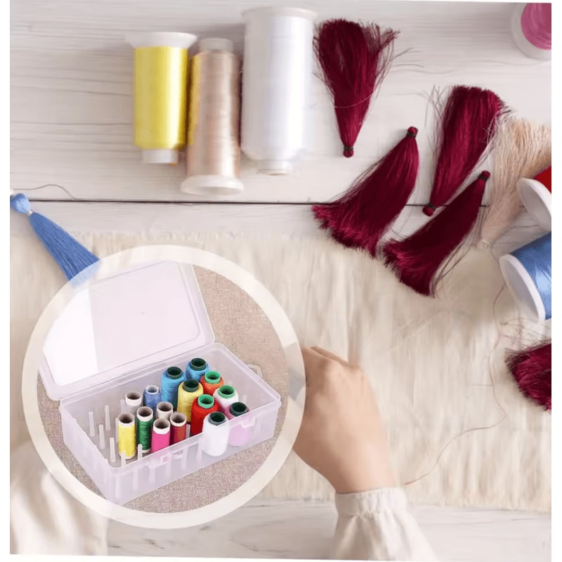 42Spool Portable Sewing Thread Organizer Box With Needle Storage 2