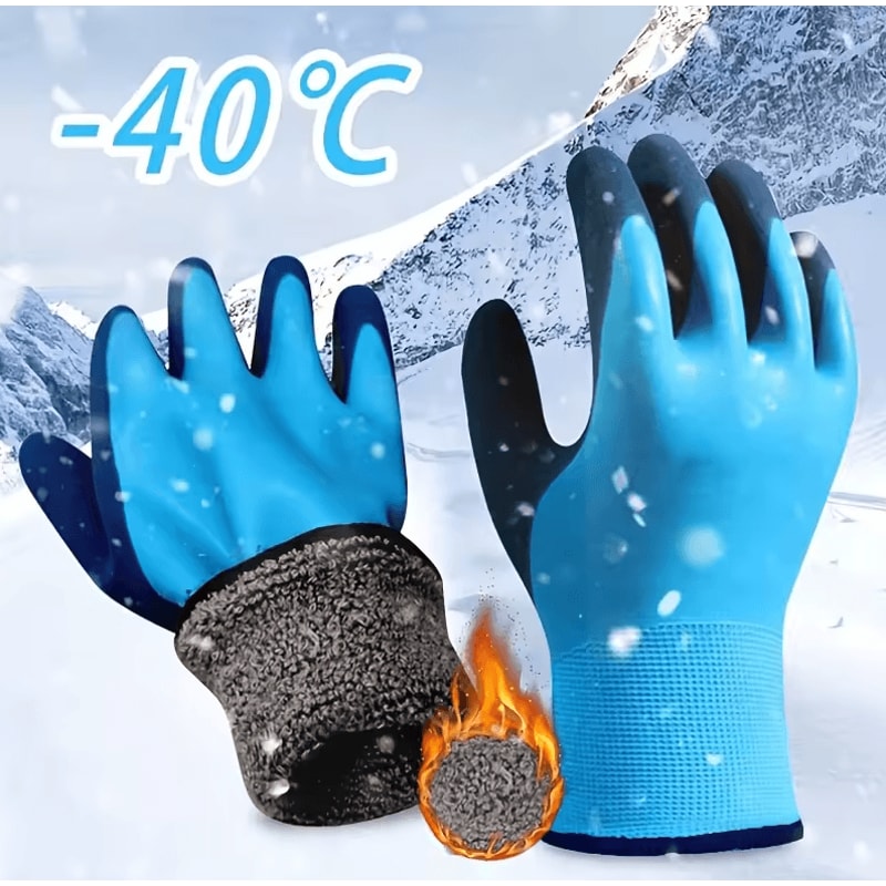 Winter Waterproof And Warm Mechanical Gloves Cold Weather Fishing Outdoor Protection 0