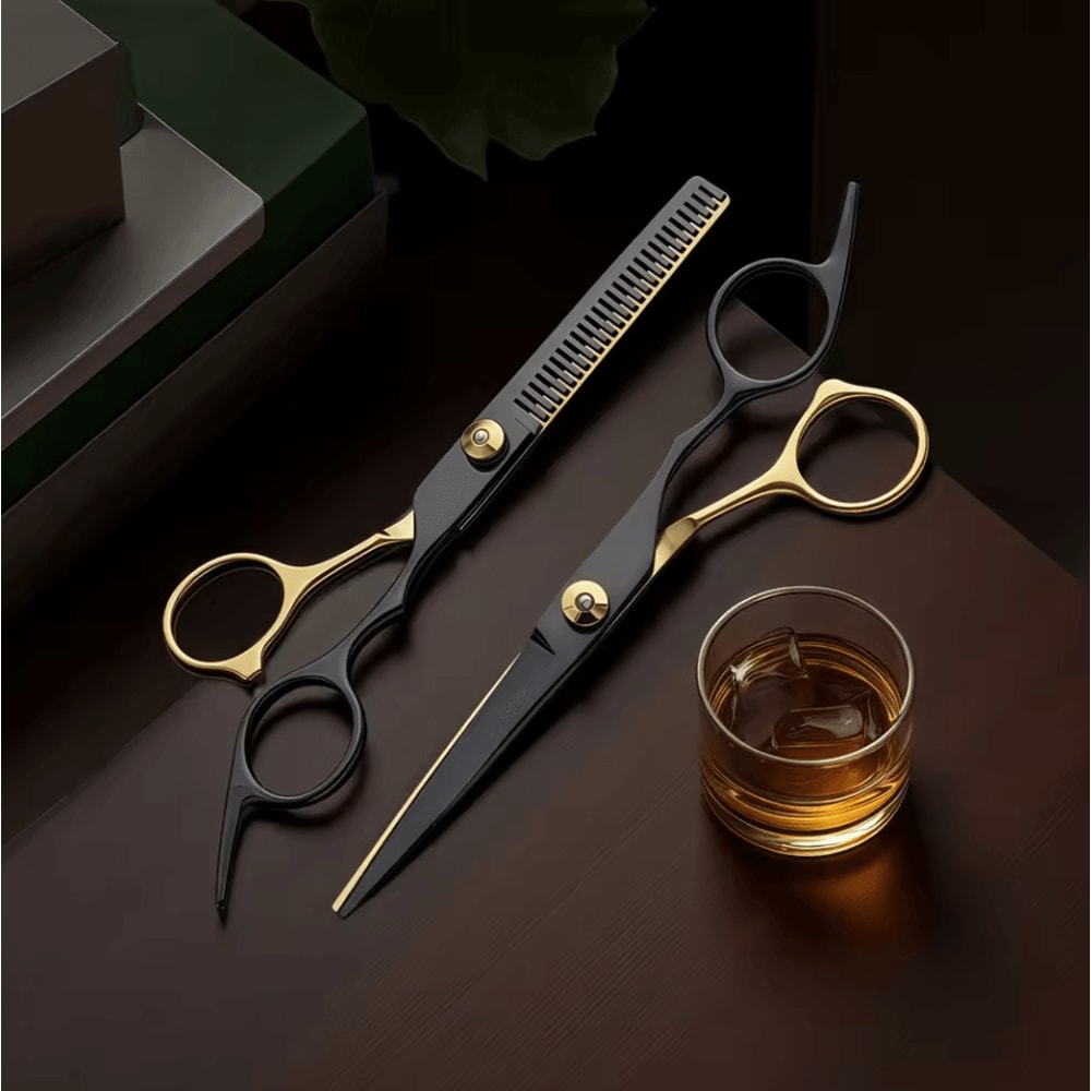 2pcs FlatTooth Magic Hair Scissors Set DIY Bangs Trimming Home Haircutting 0