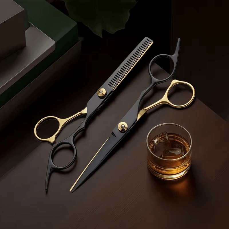2pcs FlatTooth Magic Hair Scissors Set DIY Bangs Trimming Home Haircutting 0