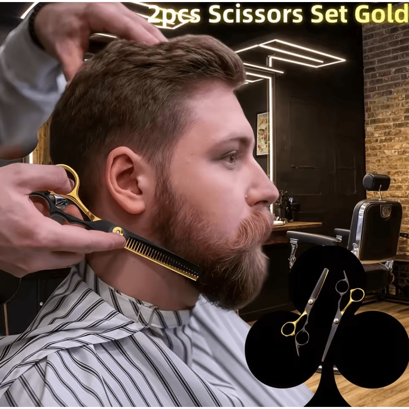 2pcs FlatTooth Magic Hair Scissors Set DIY Bangs Trimming Home Haircutting 1