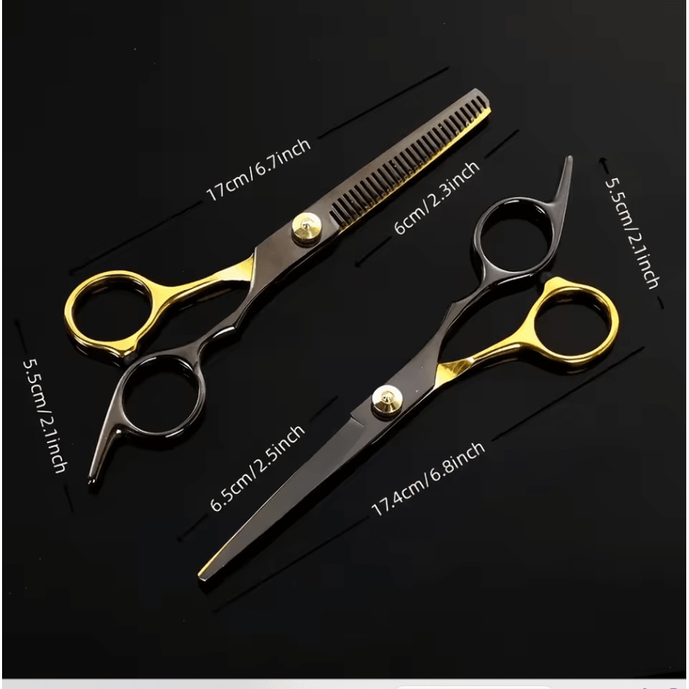 2pcs FlatTooth Magic Hair Scissors Set DIY Bangs Trimming Home Haircutting 4