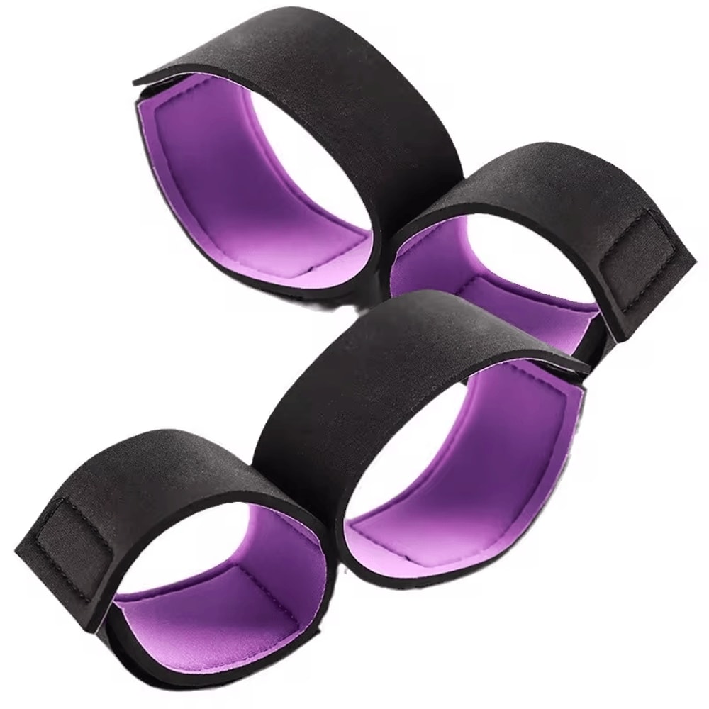 2Piece Adjustable BDSM Cuff And Thigh Holster Set Womens Padded Comfort Restraints 1