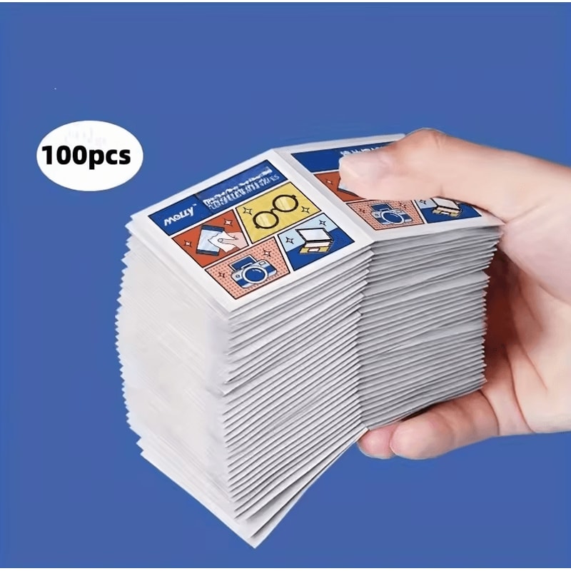 100pcs Disposable AntiFog Glasses Wipes NonMarking Lens Screen Cleaning 0