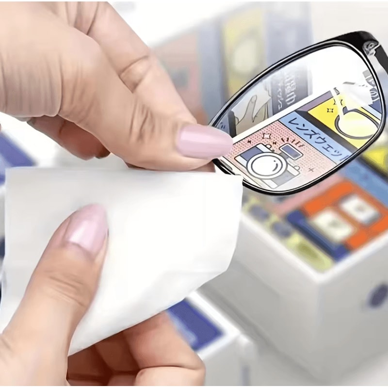 100pcs Disposable AntiFog Glasses Wipes NonMarking Lens Screen Cleaning 2