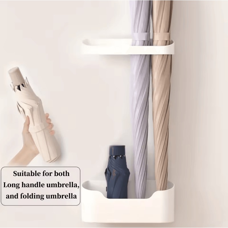 Wall Mounted Umbrella Holder NailFree Fastener MultiFunctional Household Umbrella Storage Rack 3
