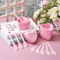 6Piece Pink Heart Shaped Facial Mask Mixing Bowl Set DIY Skincare Tool With Scraper 0