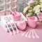 6Piece Pink Heart Shaped Facial Mask Mixing Bowl Set DIY Skincare Tool With Scraper 0