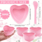 6Piece Pink Heart Shaped Facial Mask Mixing Bowl Set DIY Skincare Tool With Scraper 4