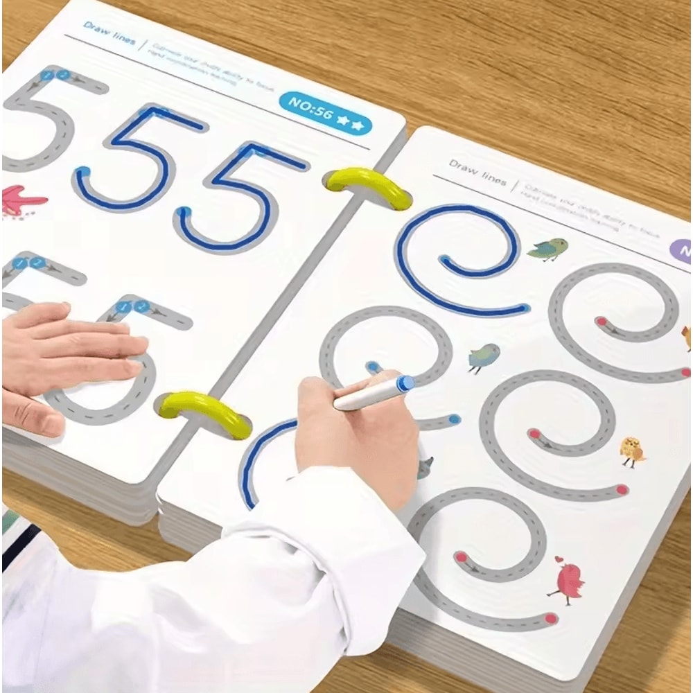 32Page Reusable Magic Practice Notebook Set Whole Brain Pen Control Training 0