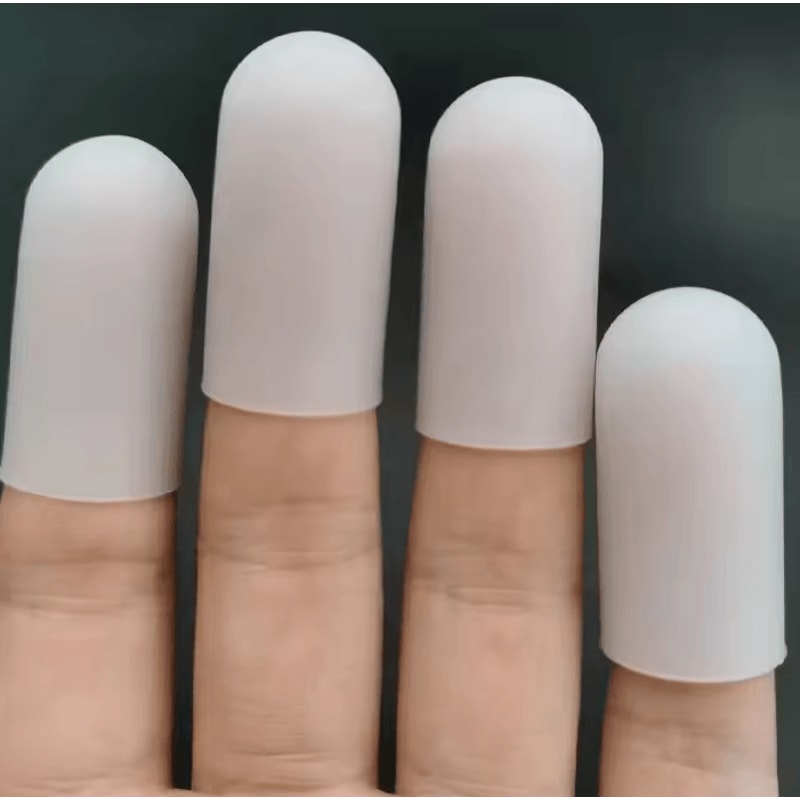 Silicone Finger Protector Sleeve Cover AntiCut Heat Resistant Finger Sleeves For Kitchen Cooking 5