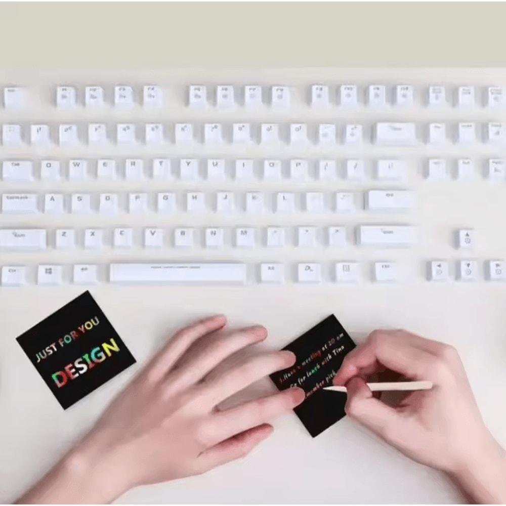 100Sheet Magical Scratch Memo Boxes Rainbow Scratch Mini Art Notes For DIY Fun 4