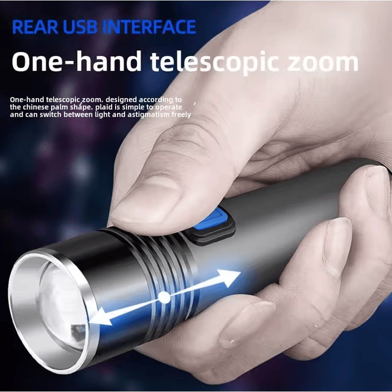 395nm UV Flashlight Blacklight Zoomable USB Rechargeable Ultraviolet Inspection Light 3