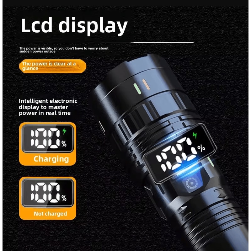 Portable LED Flashlight Strong Light Multifunctional USB Charging Outdoor Torch 2