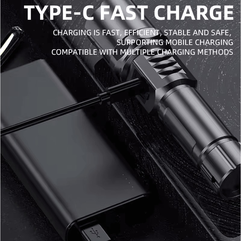 Ultra Bright LED Flashlight With Zoom Battery Indicator USB Charging Camping Light Torch 5