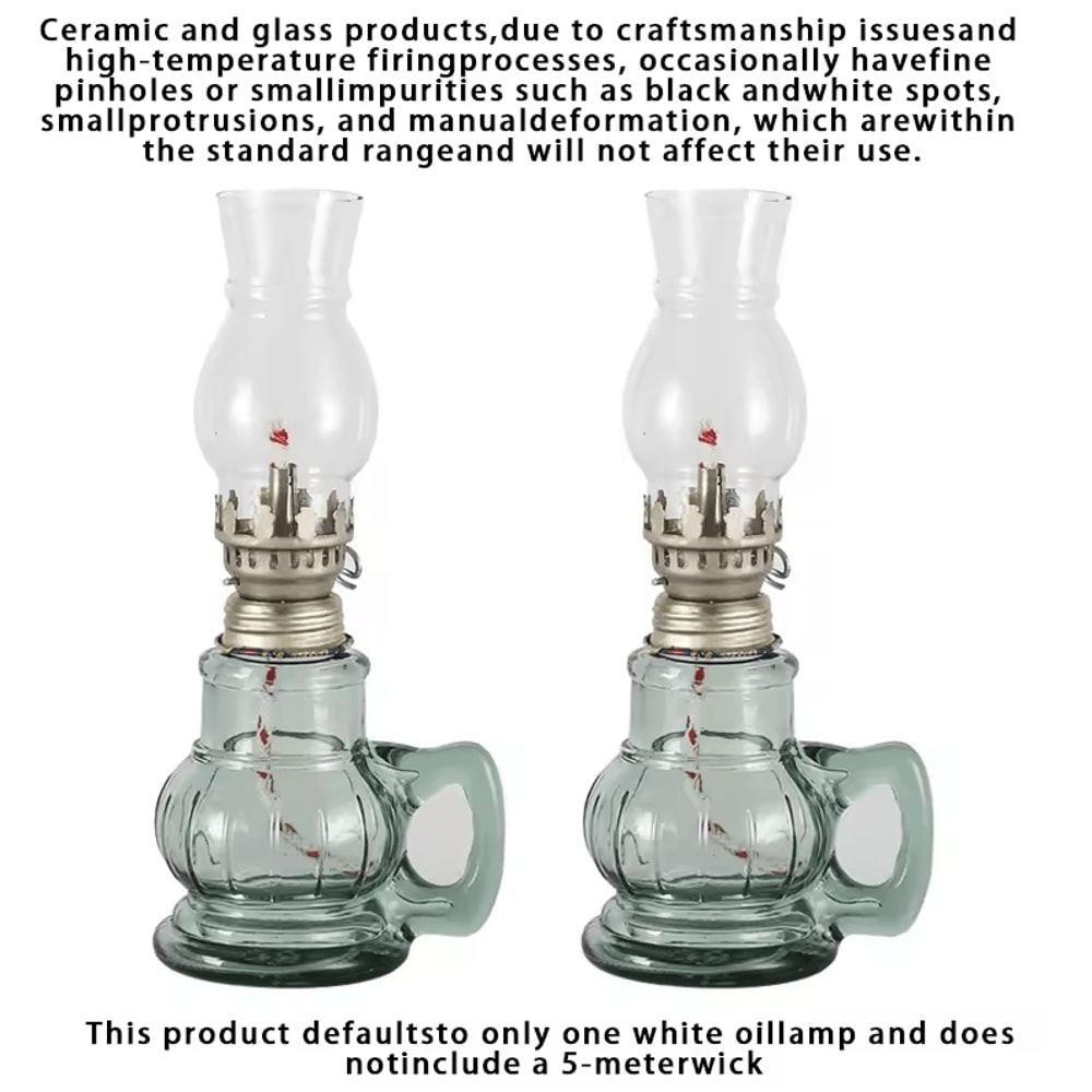 Retro Windproof Glass Oil Lamp Mini Kerosene Lantern With Handle For Indoor Use Emergency Lightin 8