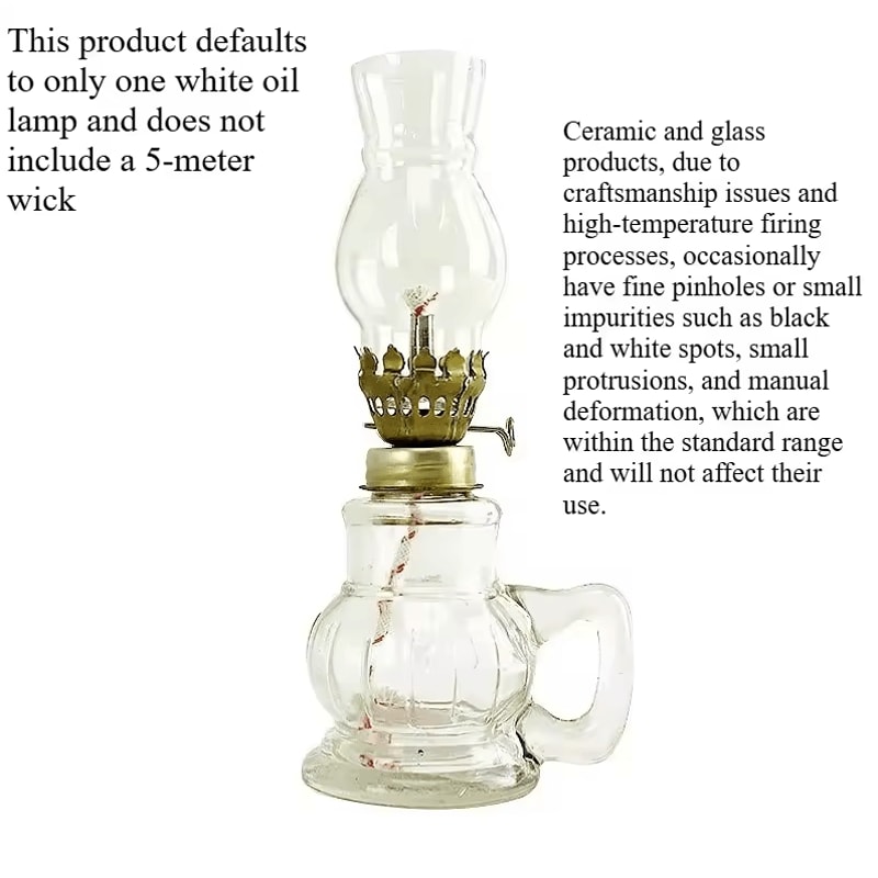 Retro Windproof Glass Oil Lamp Mini Kerosene Lantern With Handle For Indoor Use Emergency Lightin 6