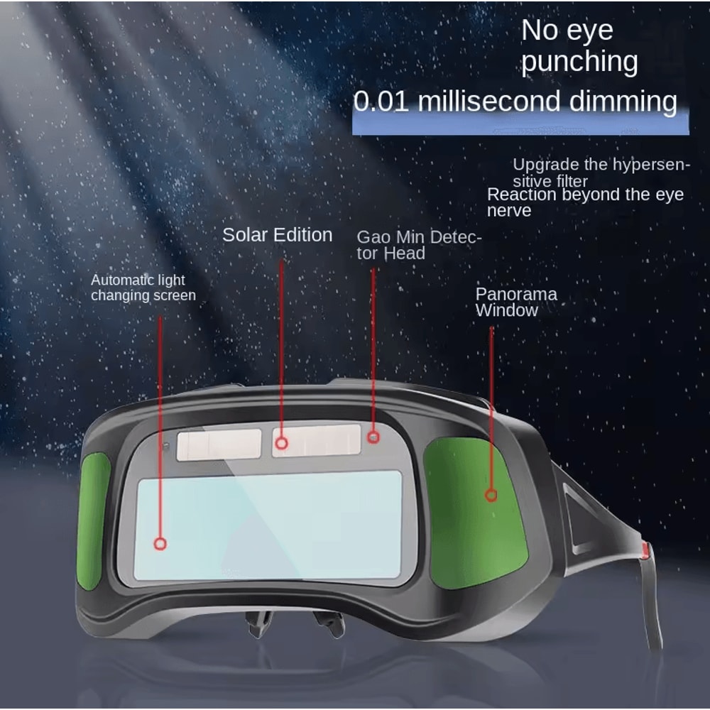 True Color Smart Auto Darkening Welding Goggles Solar Welder AntiGlare Eye Protection 2