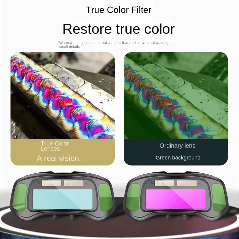 True Color Smart Auto Darkening Welding Goggles Solar Welder AntiGlare Eye Protection 3