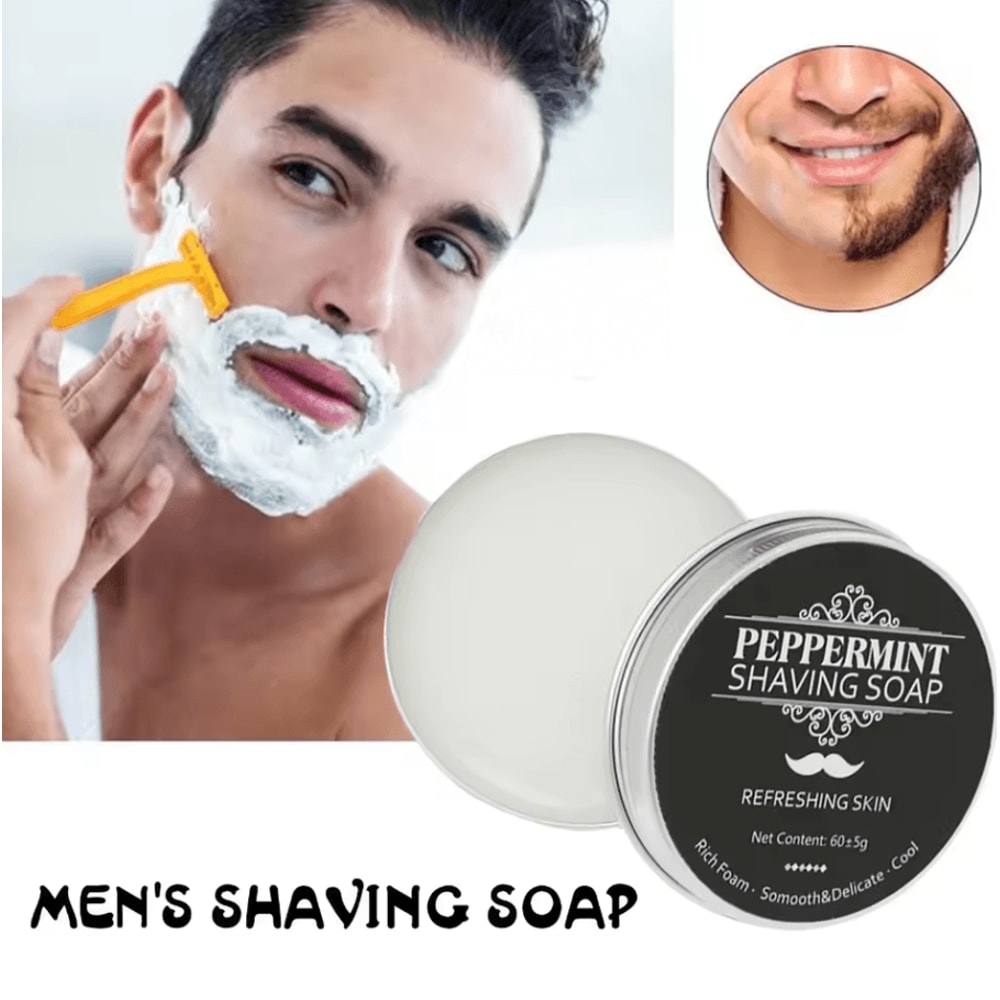 Handmade Smooth Texture Beard Shaving Soap Organic Foam Shaving Cream Bar For Men 1