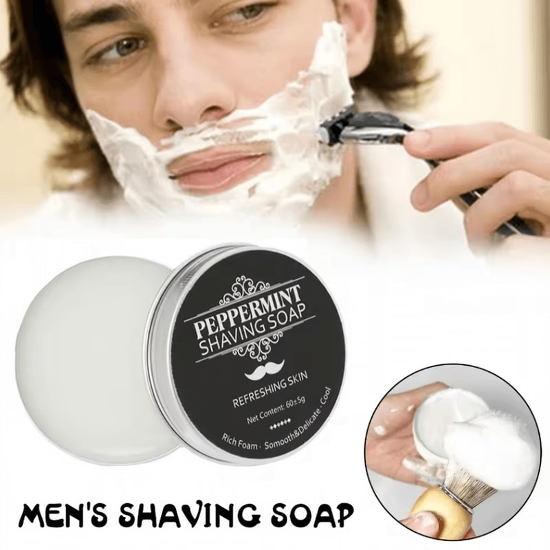 Handmade Smooth Texture Beard Shaving Soap Organic Foam Shaving Cream Bar For Men 2