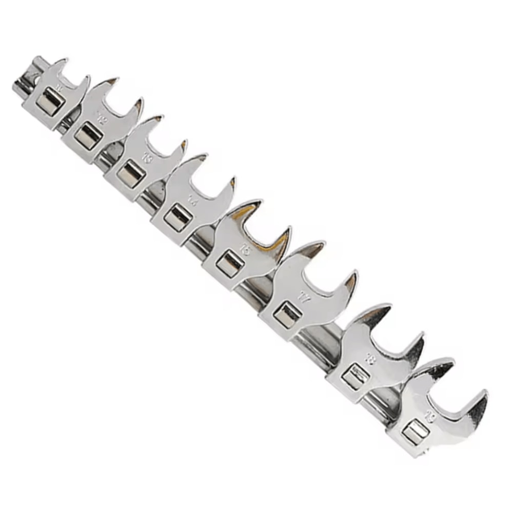 38Inch Nut Crowfoot Wrench Set 8Piece Imperial Bullhorn Wrench Heads 0