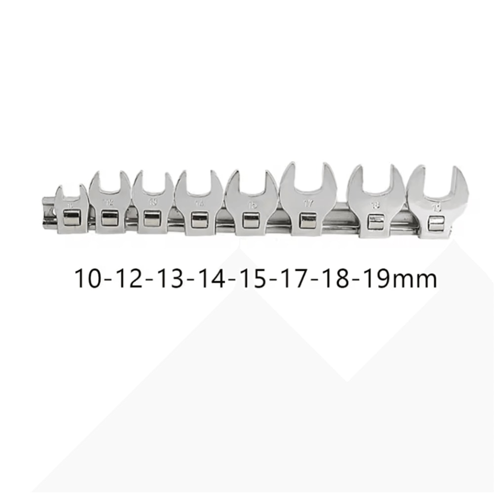 38Inch Nut Crowfoot Wrench Set 8Piece Imperial Bullhorn Wrench Heads 3