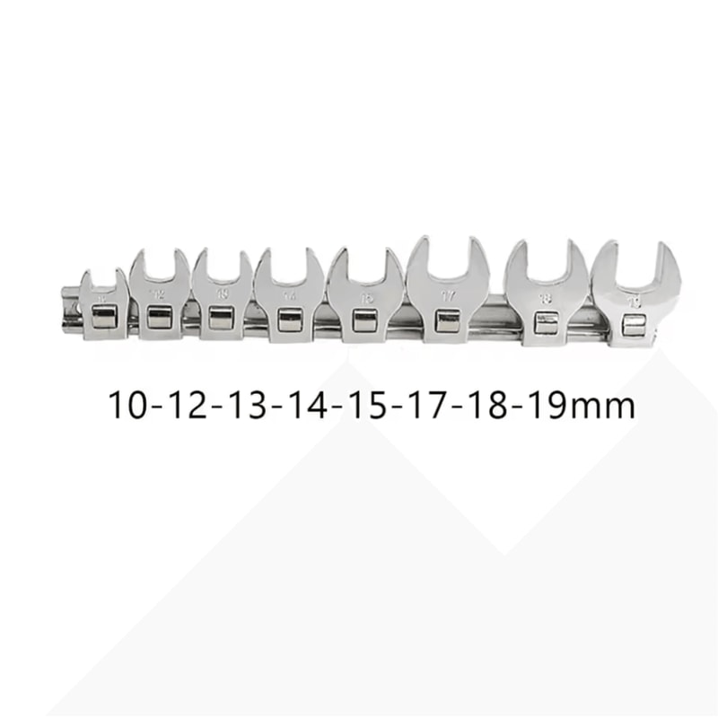 38Inch Nut Crowfoot Wrench Set 8Piece Imperial Bullhorn Wrench Heads 3