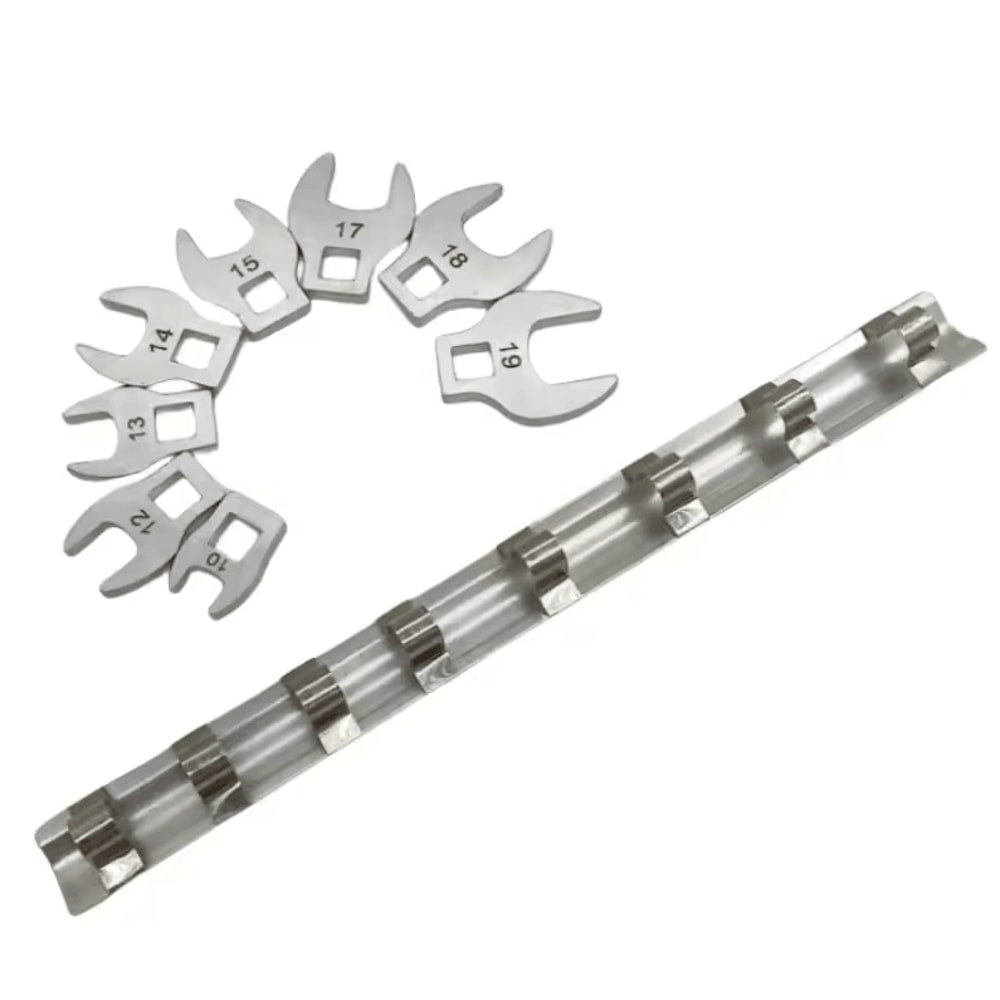 38Inch Nut Crowfoot Wrench Set 8Piece Imperial Bullhorn Wrench Heads 4