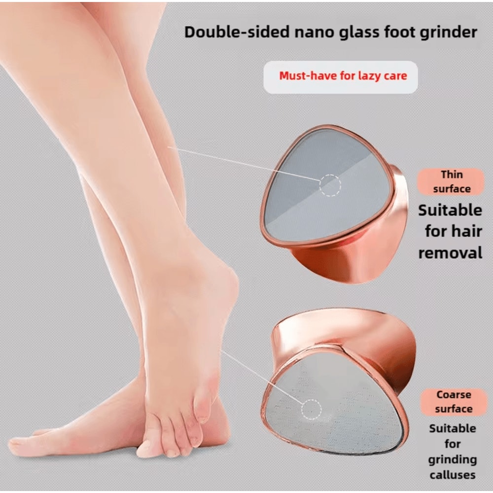 DoubleSided Crystal Hair Eraser Glass Nano Foot File 2in1 Reusable Painless Foot Dead Skin Remover 1