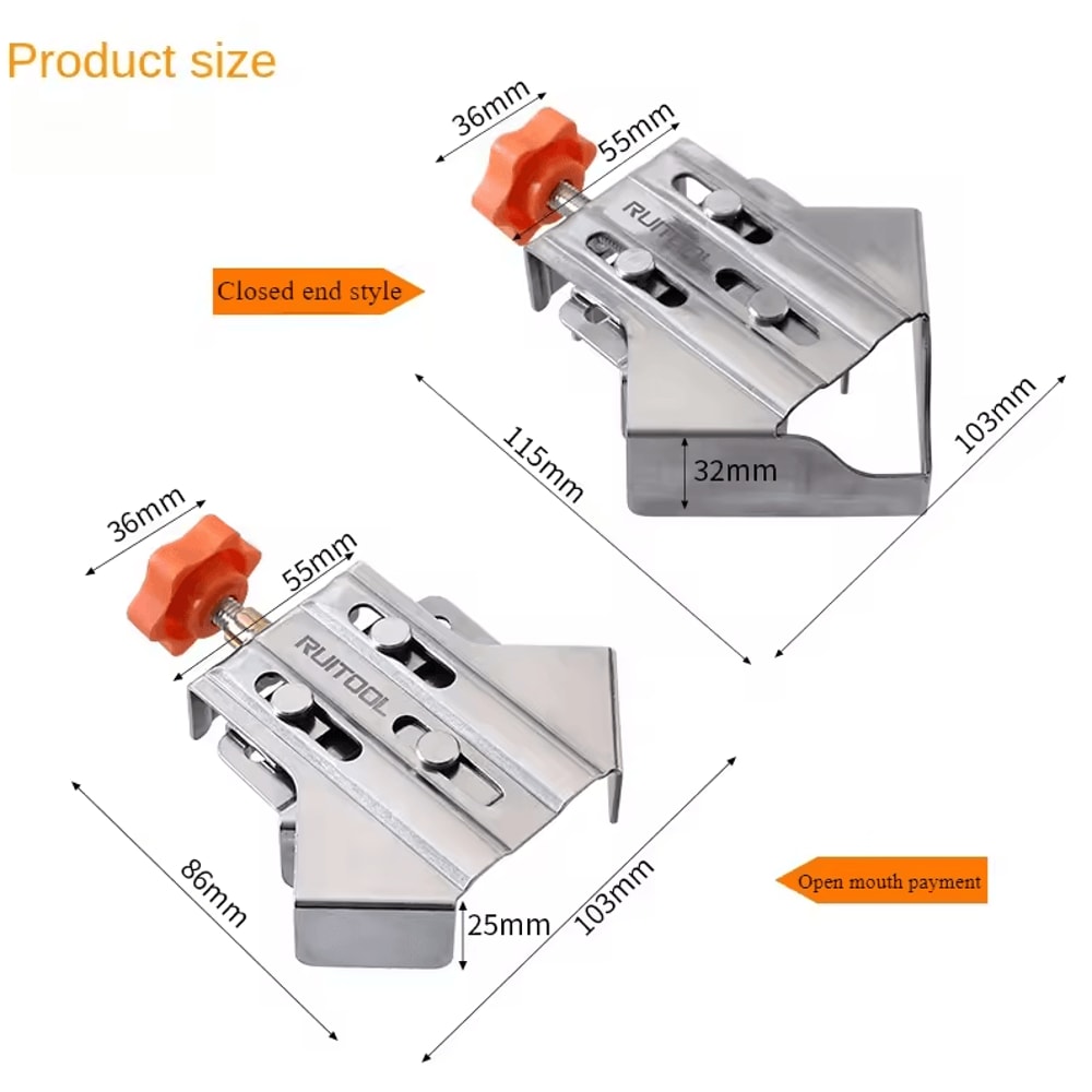 Adjustable Multipurpose Stainless Frame Clamps 90 OpenClosed Woodworking Corner Fixing Clips 4