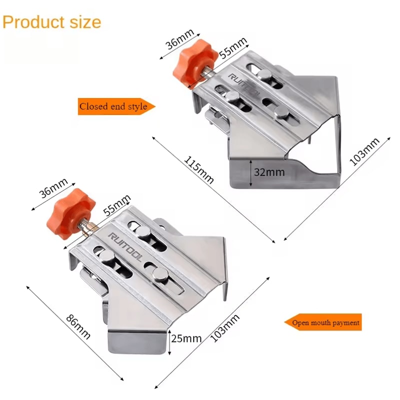 Adjustable Multipurpose Stainless Frame Clamps 90 OpenClosed Woodworking Corner Fixing Clips 4