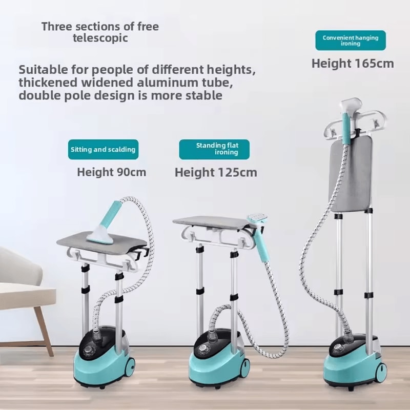 EU Handheld DoubleRod Garment Steamer FastHeating Vertical Clothes Steaming Iron 5