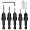 Woodworking Countersink Drill Bit Set Cone Hole Opener With 5 Replaceable Pilot Drill Bits 0