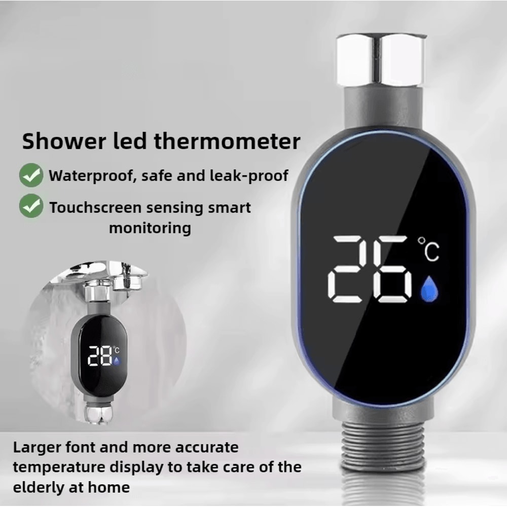 Water Temperature Gauge For Showerheads LED Visual Display Shower Faucet Controller 123 Pcs 0