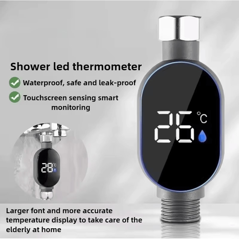 Water Temperature Gauge For Showerheads LED Visual Display Shower Faucet Controller 123 Pcs 0