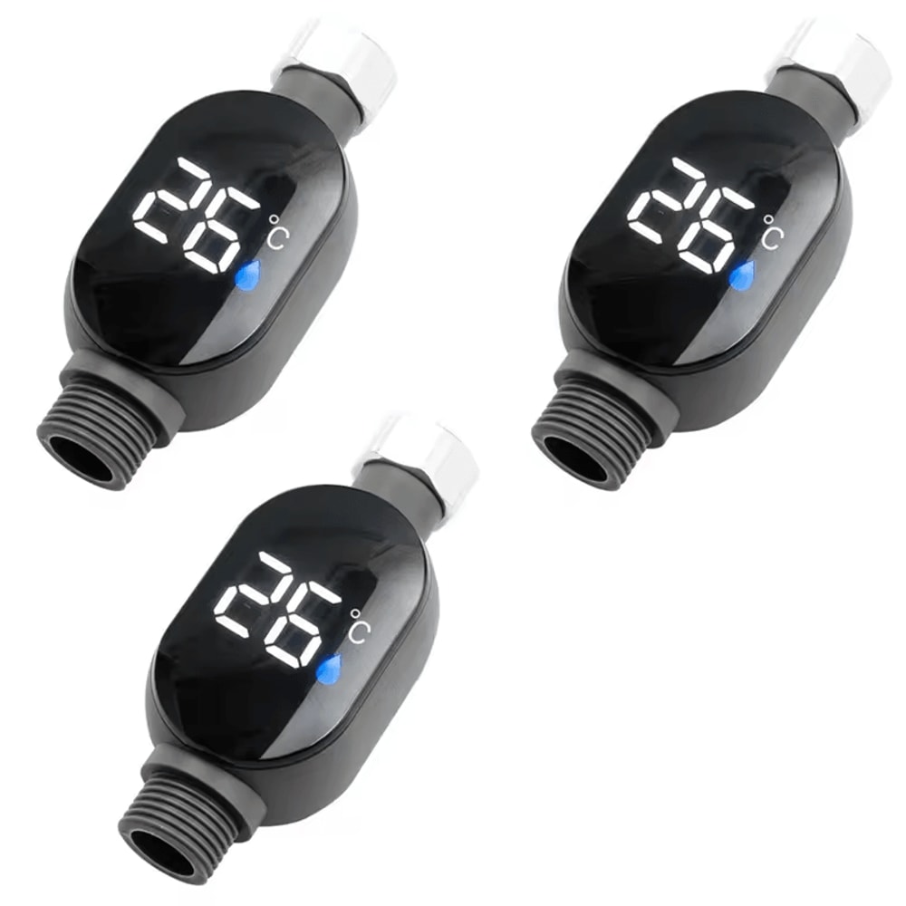 Water Temperature Gauge For Showerheads LED Visual Display Shower Faucet Controller 123 Pcs 7