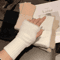 Solid Color Plush Woolen Knitted Touch Screen Half Finger Gloves Autumn Winter Warm Luxury Gloves 2