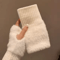 Solid Color Plush Woolen Knitted Touch Screen Half Finger Gloves Autumn Winter Warm Luxury Gloves 7