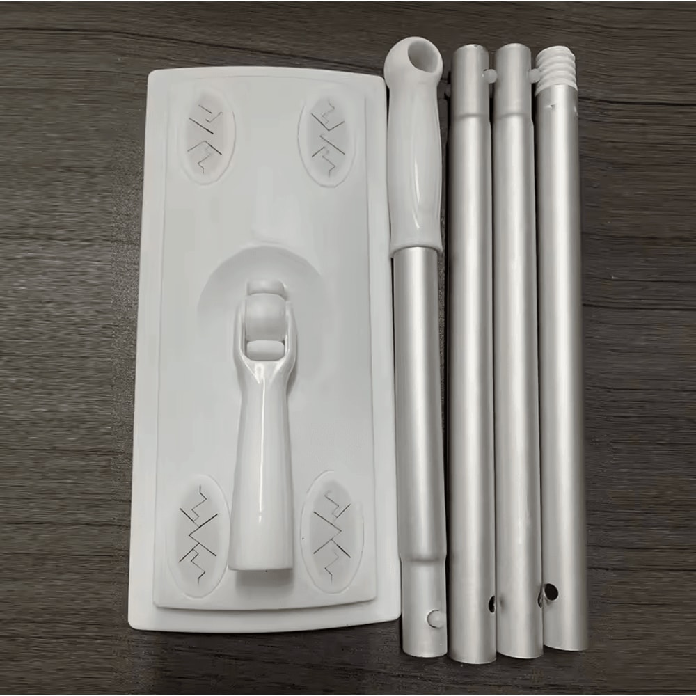 100 Pcs Dust Removal Paper White Aluminum Pole Flat Dust Mop MultiSurface DryWet Floor Cleaner 6